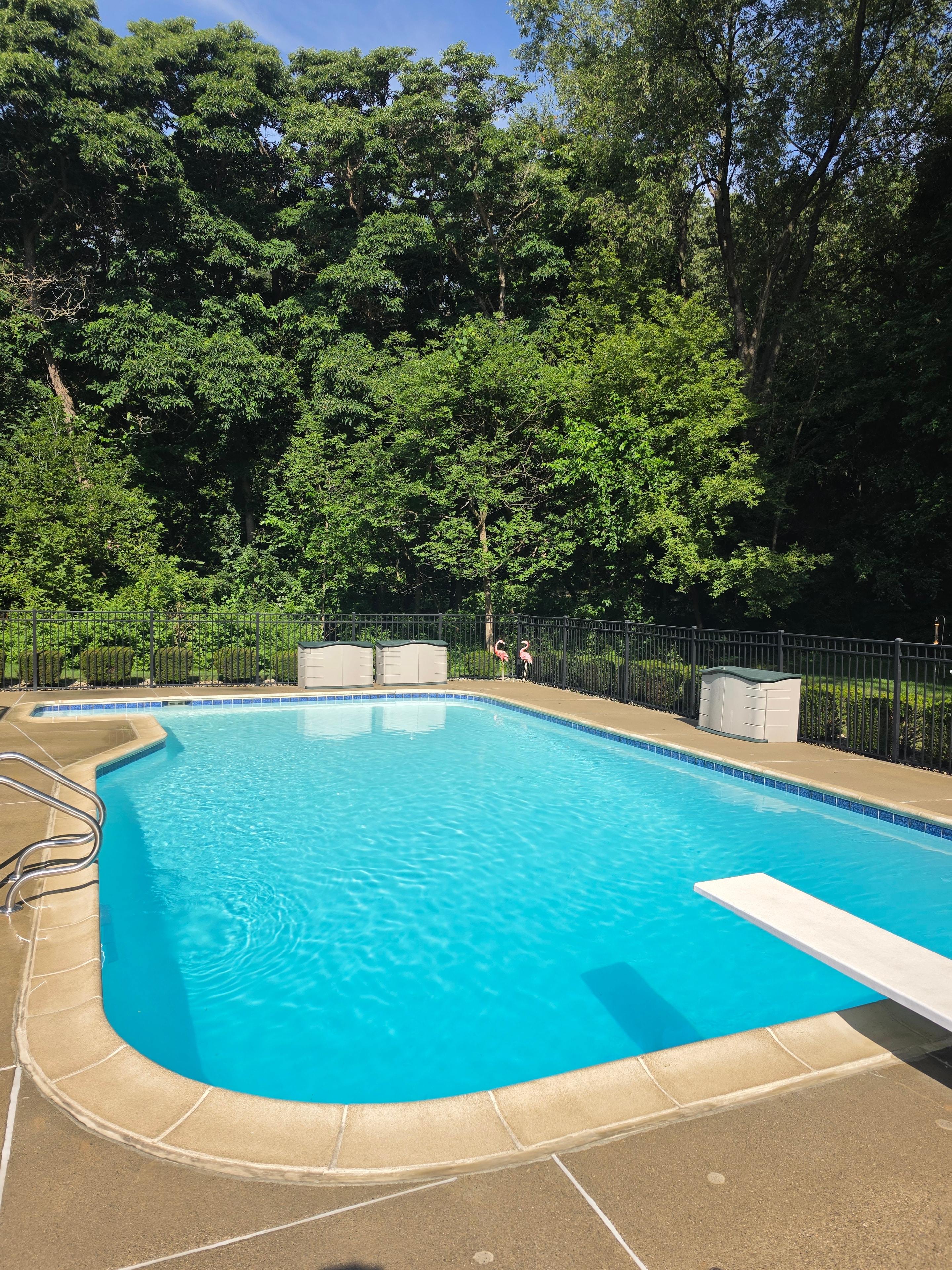 Pool surface after hydroblasting — clean and ready for new finish